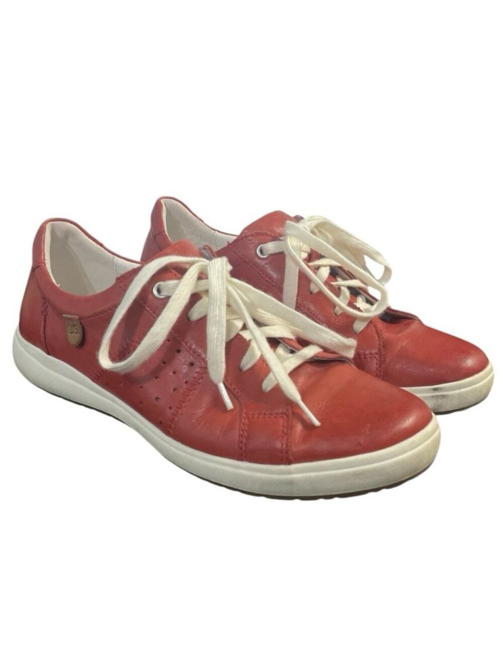 JOSEF SEIBEL Womens Sneaker Size US 7-7.5M, EUR 38 Caren 01 Red Leather Lace Up - Picture 1 of 15